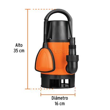 BOS-1SP Bomba sumergible plástica para agua sucia 1 HP