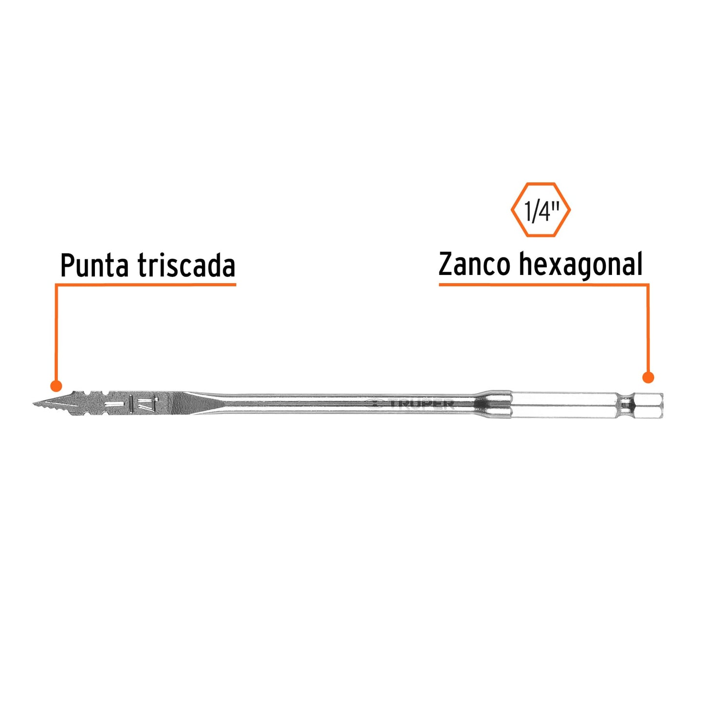 BPT-1/4 Broca espada para madera, 1/4"