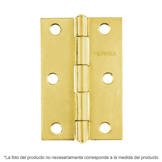 BR-201 Bisagra 2" X 1-1/2" acero latonado, incluye tornillería