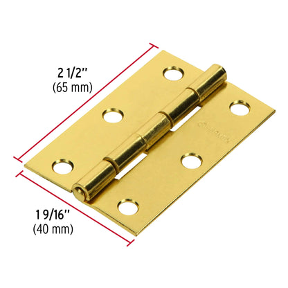 BR-251 Bisagra 2-1/2" X 1-9/16" acero latonado, incluye tornillería