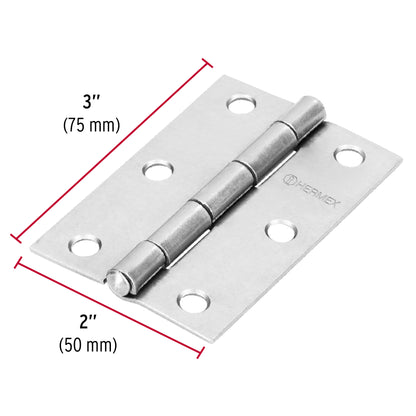 BR-300 Bisagra 3" X 2" acero inox pulido, incluye tornillería