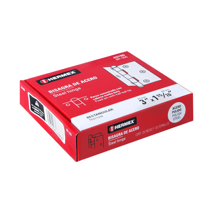 BR-300 Bisagra 3" X 2" acero inox pulido, incluye tornillería