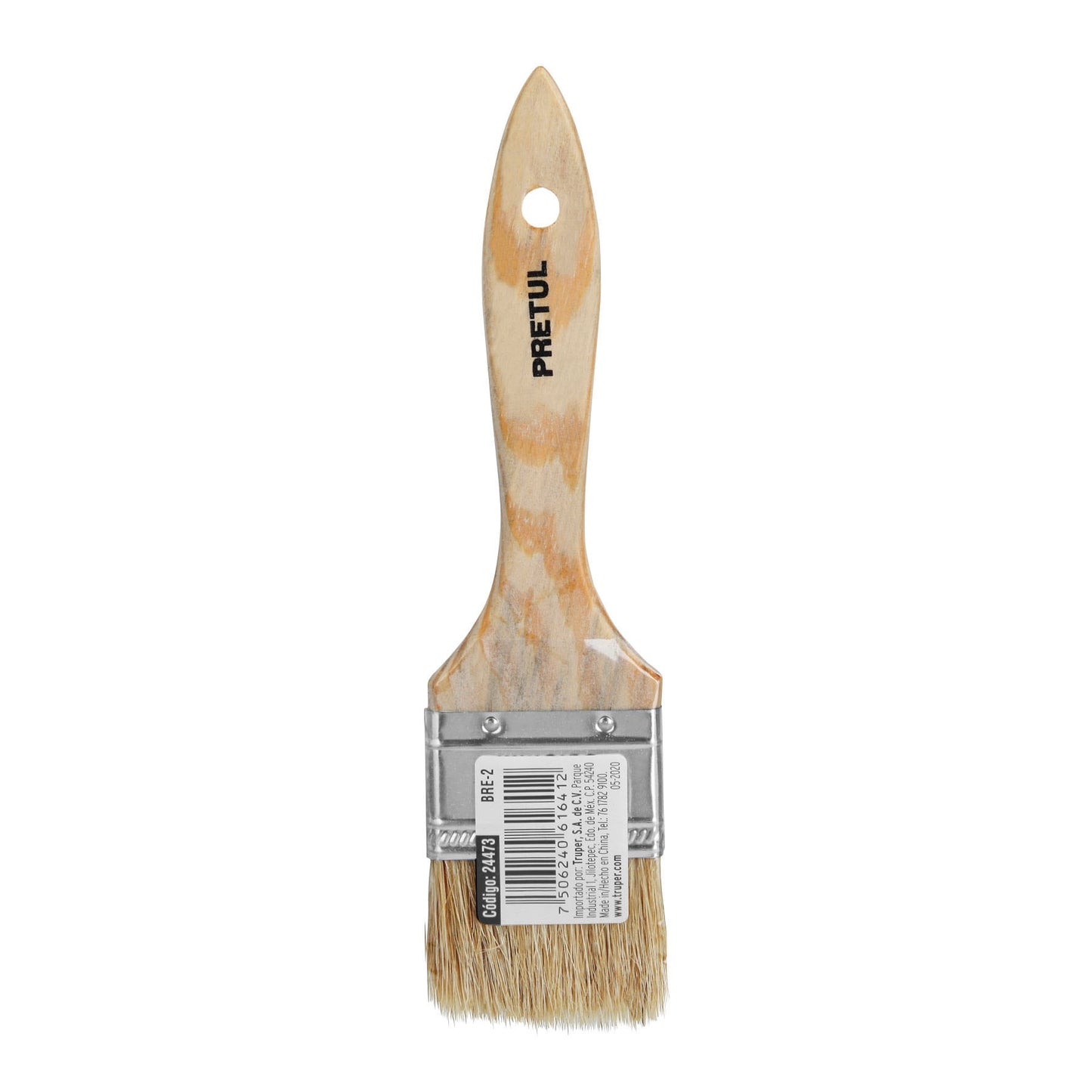 BRE-2 Brocha económica, mango de madera, 2", Pretul