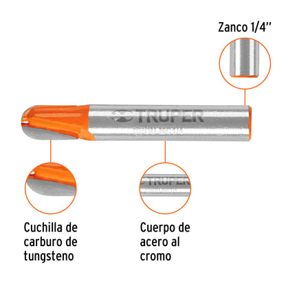 BROU-MC1/4 Fresa media caña, 1/4"