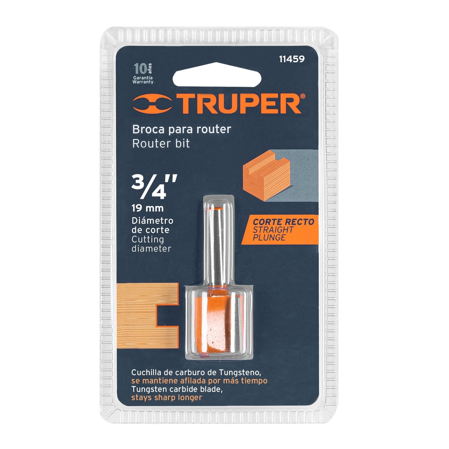 BROU-R2-3/4 Fresa recta 2 filos, 3/4"
