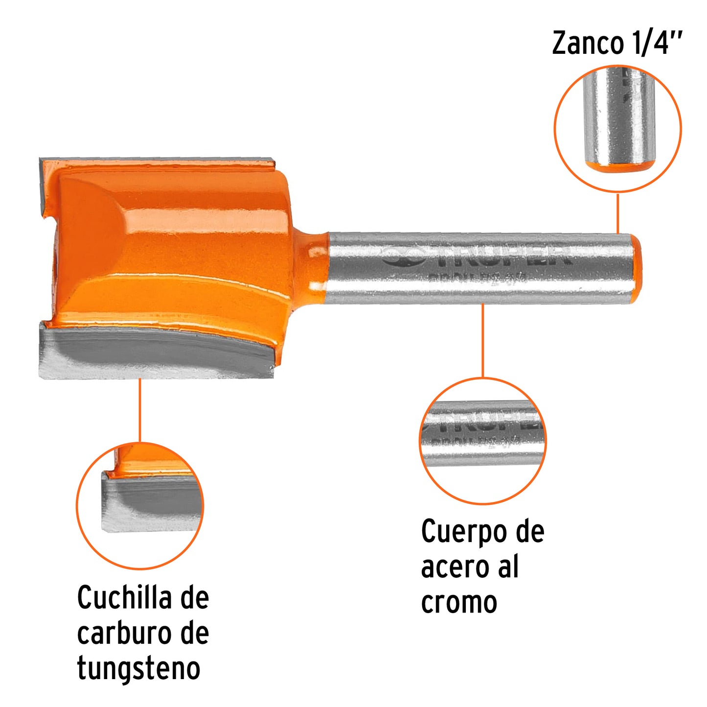 BROU-R2-3/4 Fresa recta 2 filos, 3/4"