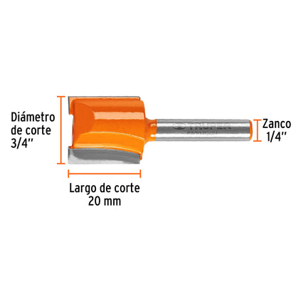 BROU-R2-3/4 Fresa recta 2 filos, 3/4"