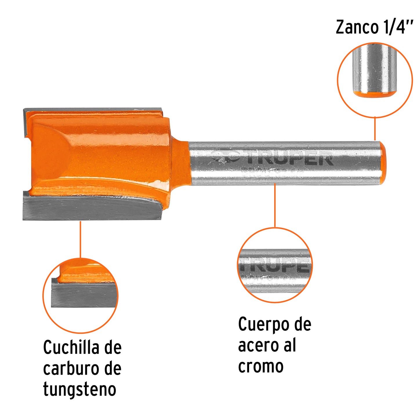 BROU-R2-5/8 Fresa recta 2 filos, 5/8"