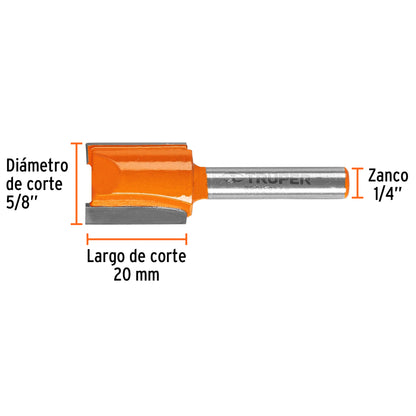 BROU-R2-5/8 Fresa recta 2 filos, 5/8"
