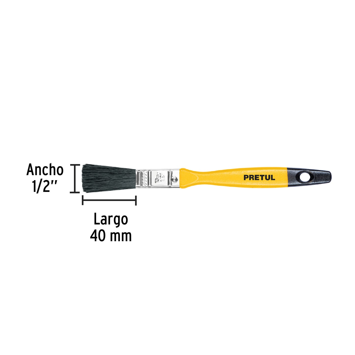 BRP-1/2 Brocha con mango de plástico, 1/2", Pretul