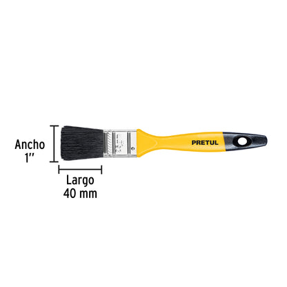 BRP-1 Brocha con mango de plástico, 1", Pretul