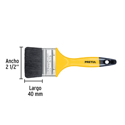 BRP-2-1/2 Brocha con mango de plástico, 2-1/2", Pretul