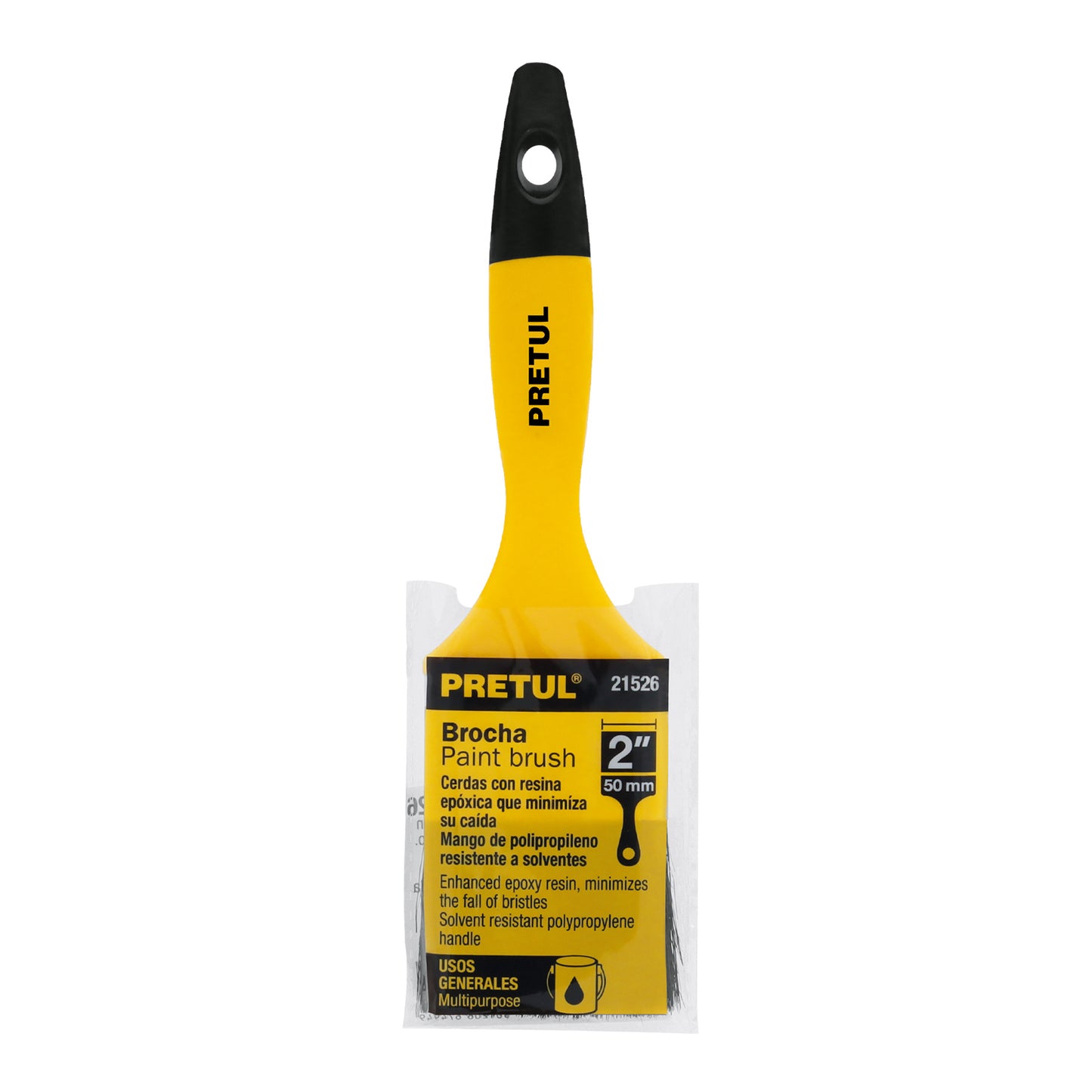 BRP-2 Brocha con mango de plástico, 2", Pretul