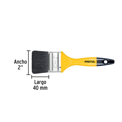 BRP-2 Brocha con mango de plástico, 2", Pretul