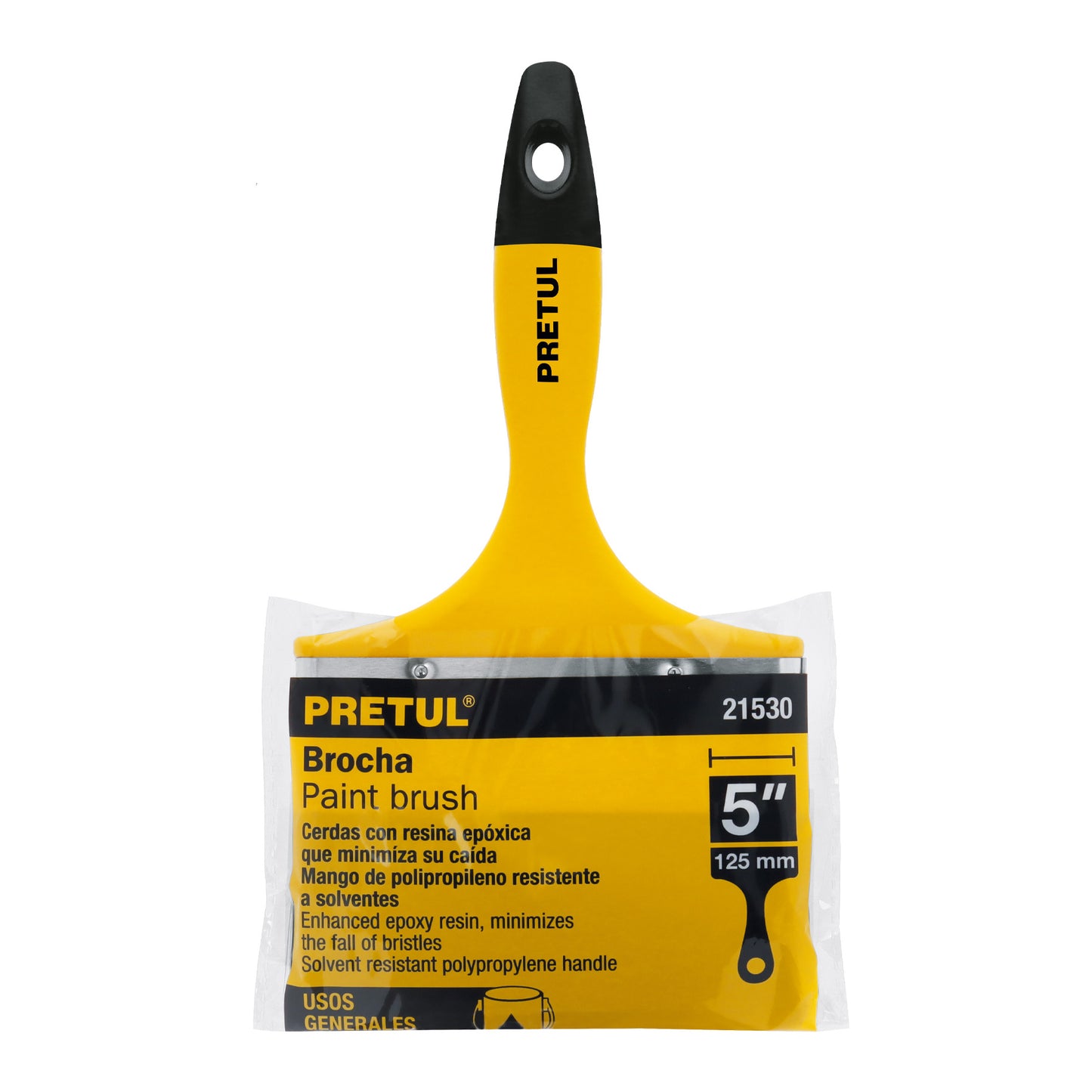 BRP-5 Brocha con mango de plástico, 5", Pretul