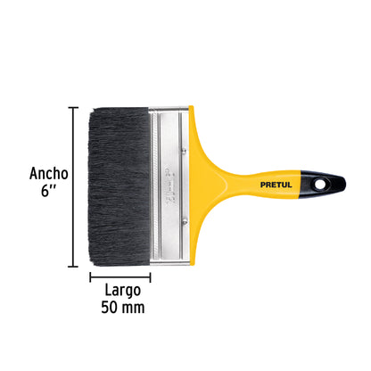 BRP-6 Brocha con mango de plástico, 6", Pretul