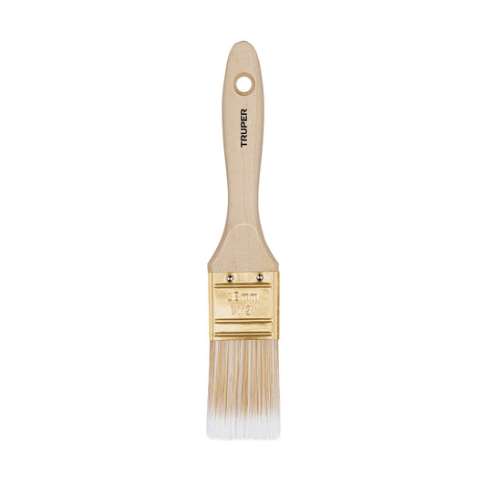 BRT-1-1/2S Brocha cerdas sintéticas,mango de madera, corte recto, 1-1/2"