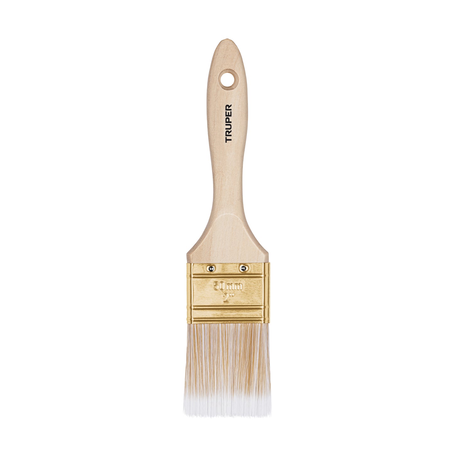 BRT-2S Brocha cerdas sintéticas, mango de madera, corte recto, 2"