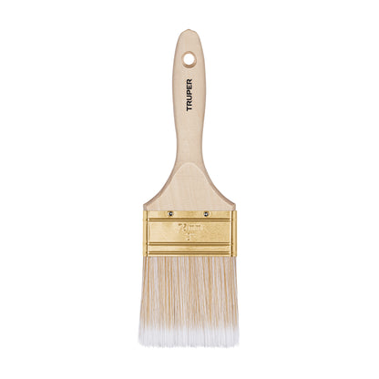 BRT-3S Brocha cerdas sintéticas,mango de madera, corte recto, 3"