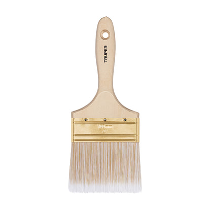 BRT-4S Brocha cerdas sintéticas,mango de madera, corte recto, 4"
