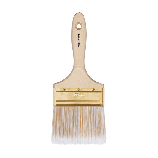 BRT-4S Brocha cerdas sintéticas,mango de madera, corte recto, 4"