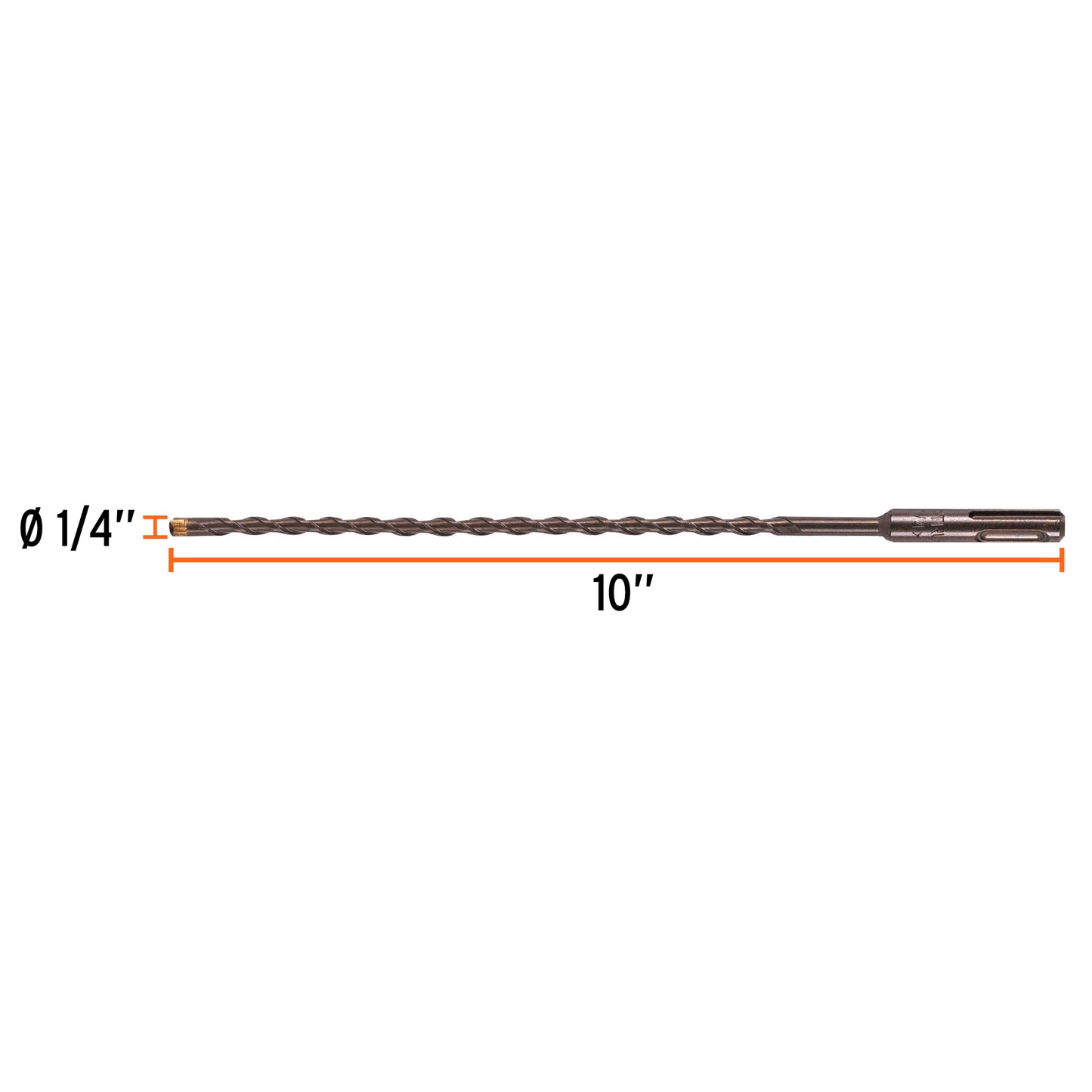BS-1/4X10 Broca para concreto SDS Plus, 1/4 x 10"