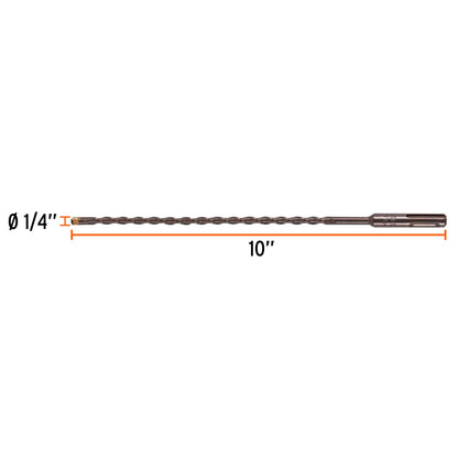 BS-1/4X10 Broca para concreto SDS Plus, 1/4 x 10"