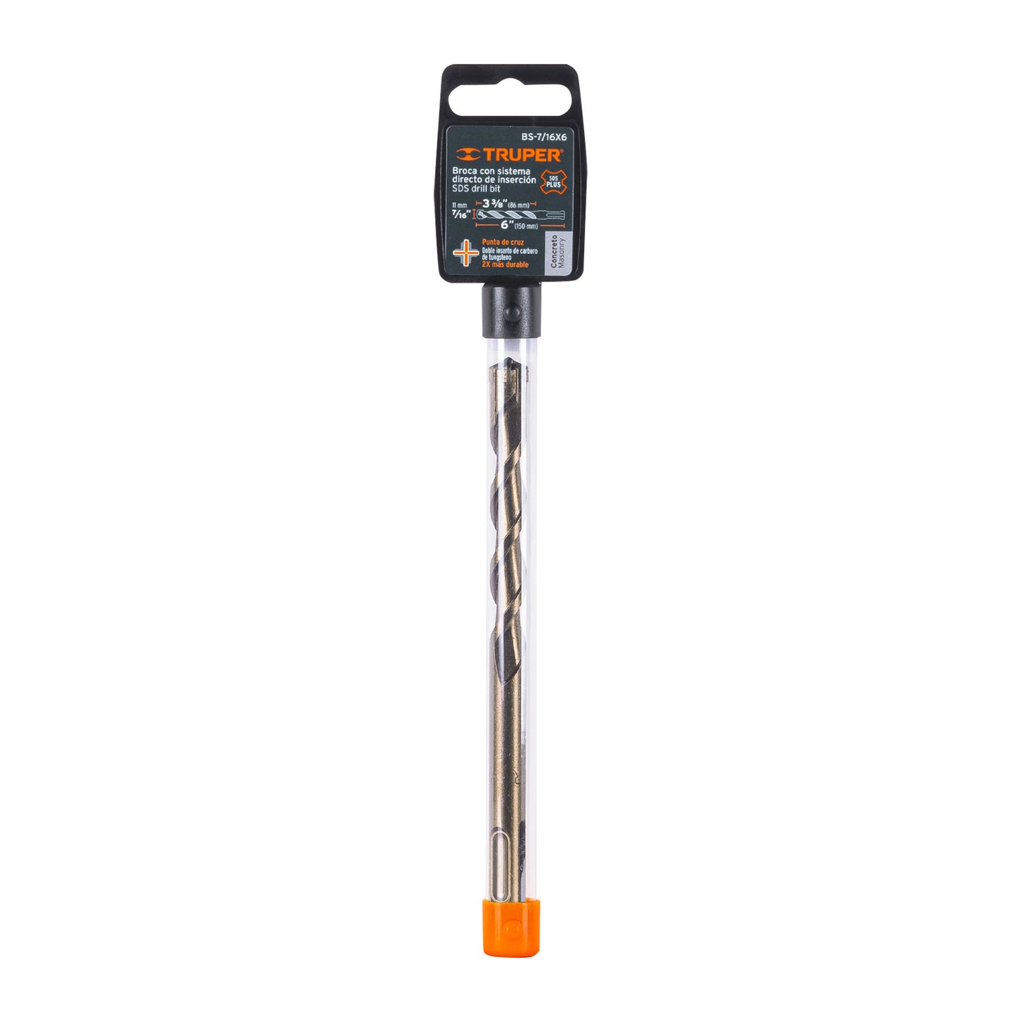BS-7/16X6 Broca para concreto SDS Plus, 7/16 x 6"
