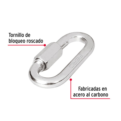 BSE-1/2 Mosqueton de acero con tuerca de seguridad, 1/2'