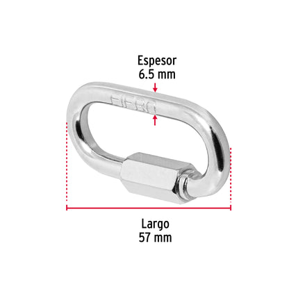 BSE-1/4 Mosqueton de acero con tuerca de seguridad, 1/4'