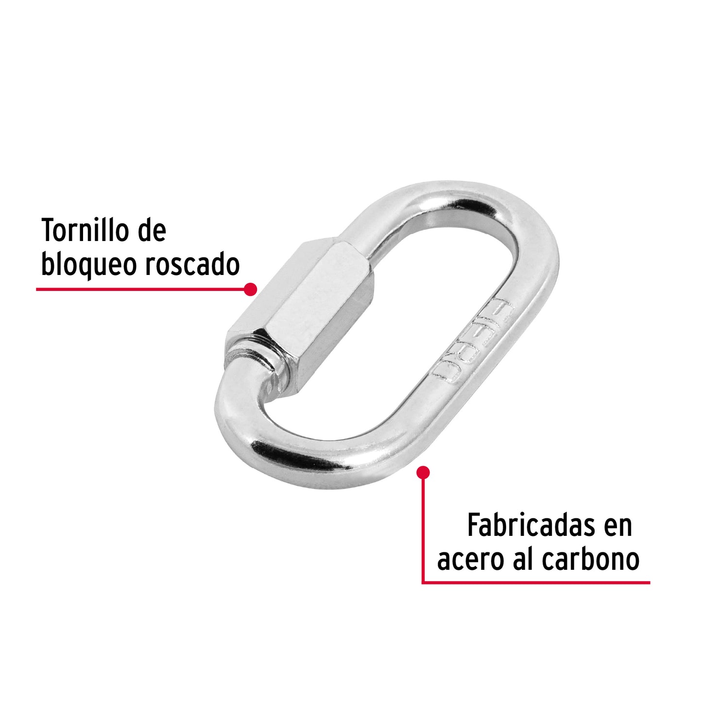 BSE-1/4 Mosqueton de acero con tuerca de seguridad, 1/4'