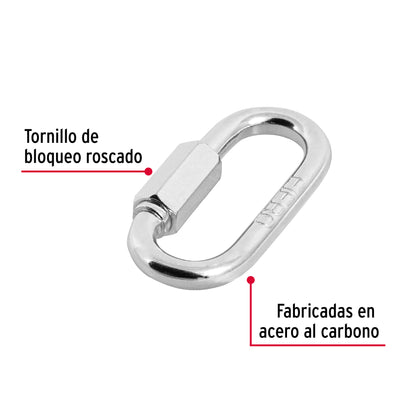 BSE-1/4 Mosqueton de acero con tuerca de seguridad, 1/4'