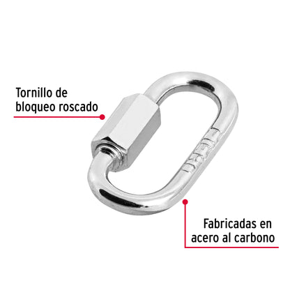 BSE-1/8 Mosqueton de acero con tuerca de seguridad, 1/8'