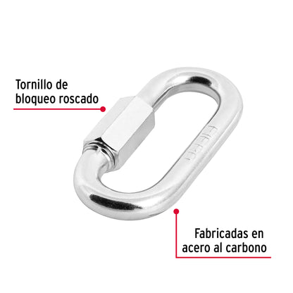 BSE-5/16 Mosqueton de acero con tuerca de seguridad, 5/16'