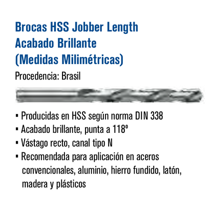IW1270 Broca HSS 7 mm punta 118° Irwin