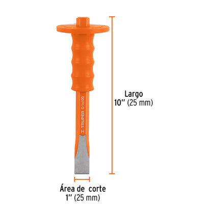 C-1X10G Cincel de corte frío, 1 x 10" con grip