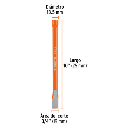 C-3/4X10 Cincel de corte frío, 3/4 x 10'