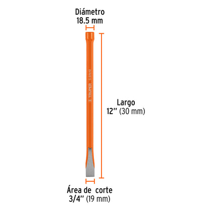 C-3/4X12 Cincel de corte frío, 3/4 x 12'