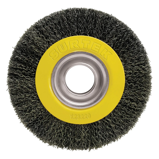 C541 Carda - grata circular ondulada para esmeril 6" X 3/4" de acero al carbono con adaptadores