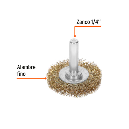 CA-1-1/2F Grata circular 1-1/2', alambre fino, para taladro
