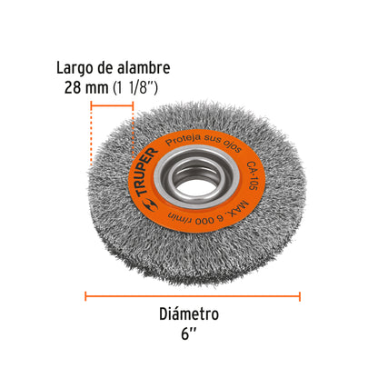 CA-105 Grata 6 x 13/16 para esmeril