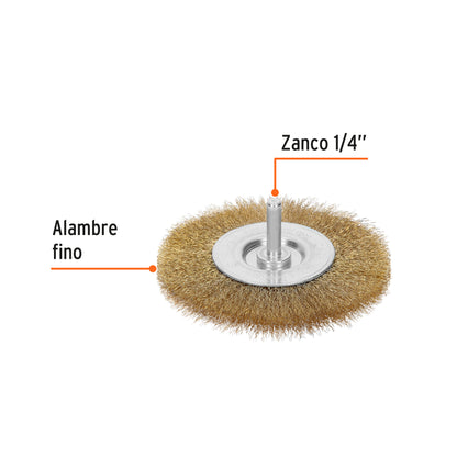 CA-4F Grata circular 4', alambre fino, para taladro
