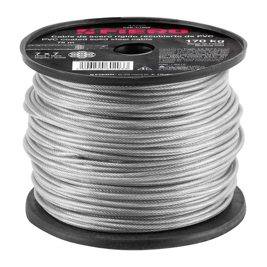 CAB-1/16RX Guaya de acero 1/16", recubierto PVC
