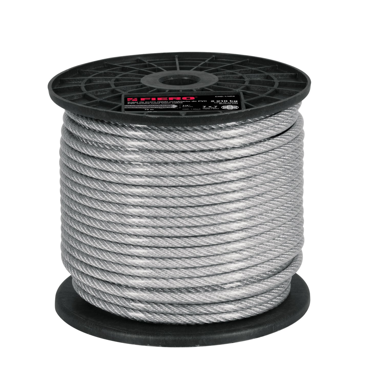 CAB-1/4RX Guaya de acero 1/4", recubierto PVC