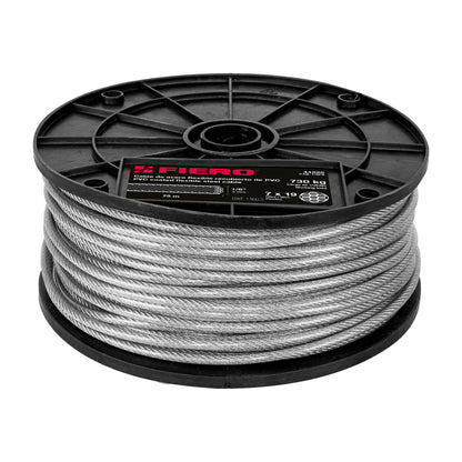 CAB-1/8FX Guaya flexible de acero 1/8", recubierto PVC