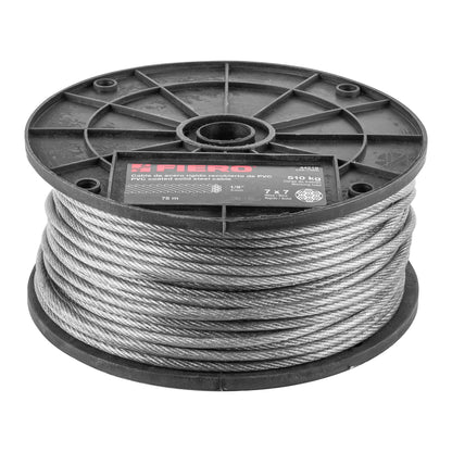 CAB-1/8RX Guaya de acero 1/8", recubierto PVC