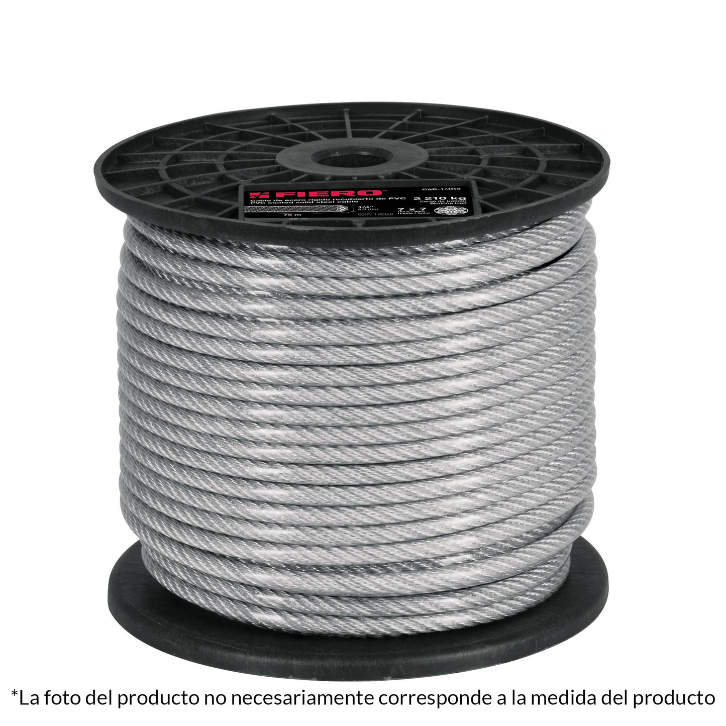CAB-3/32RX Guaya de acero 3/32", recubierto PVC