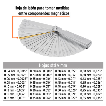 CAL-32 Calibrador de galgas, 32 hojas