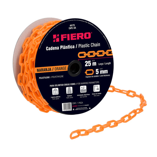 CAPL-5A Metro de cadena de plástico de 5mm, naranja