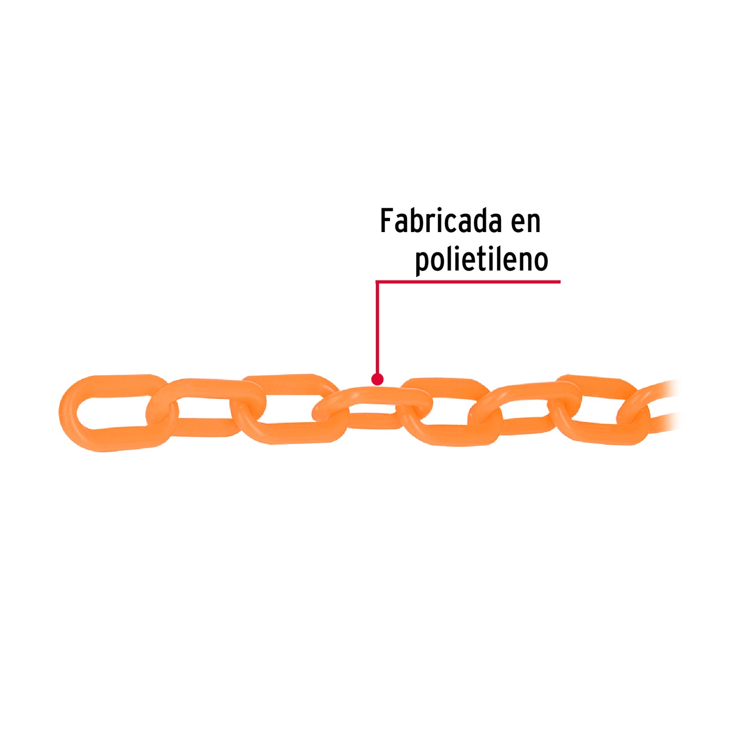 CAPL-5A Metro de cadena de plástico de 5mm, naranja